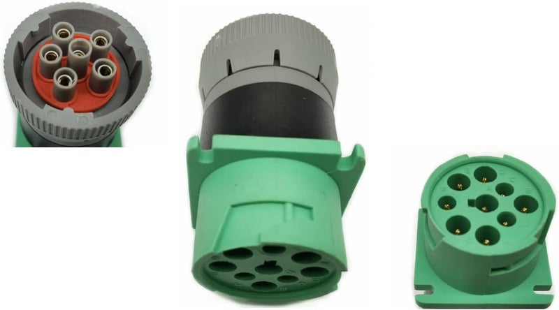 YPP Green 9pin J1939 Type 2 to 6pin J1708 Adapter - Image 1